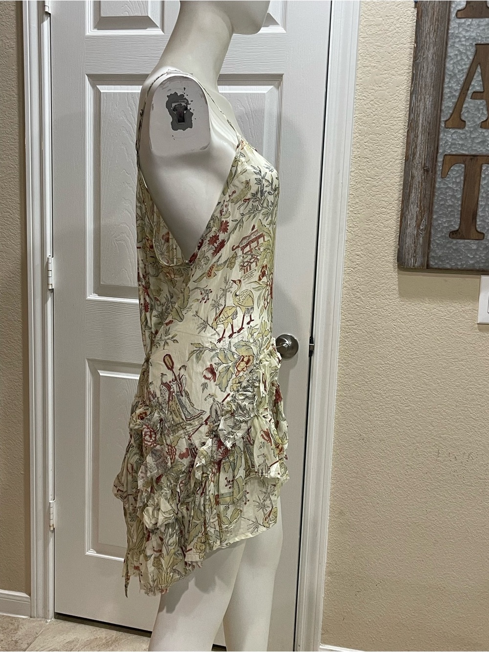 Krista Larson Lagenlook Charming/Asian Toile Slip Cami / Tunic Dress - One Size - Picture 3 of 11